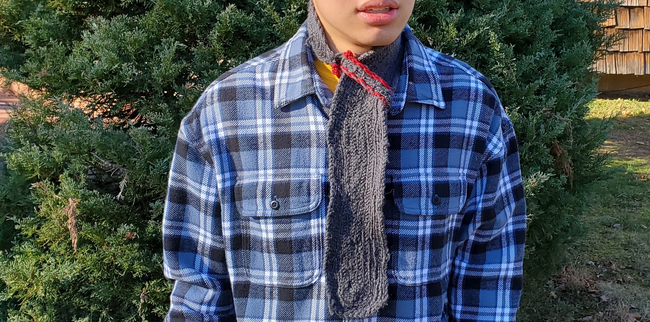 A picture of me wearing the scarf