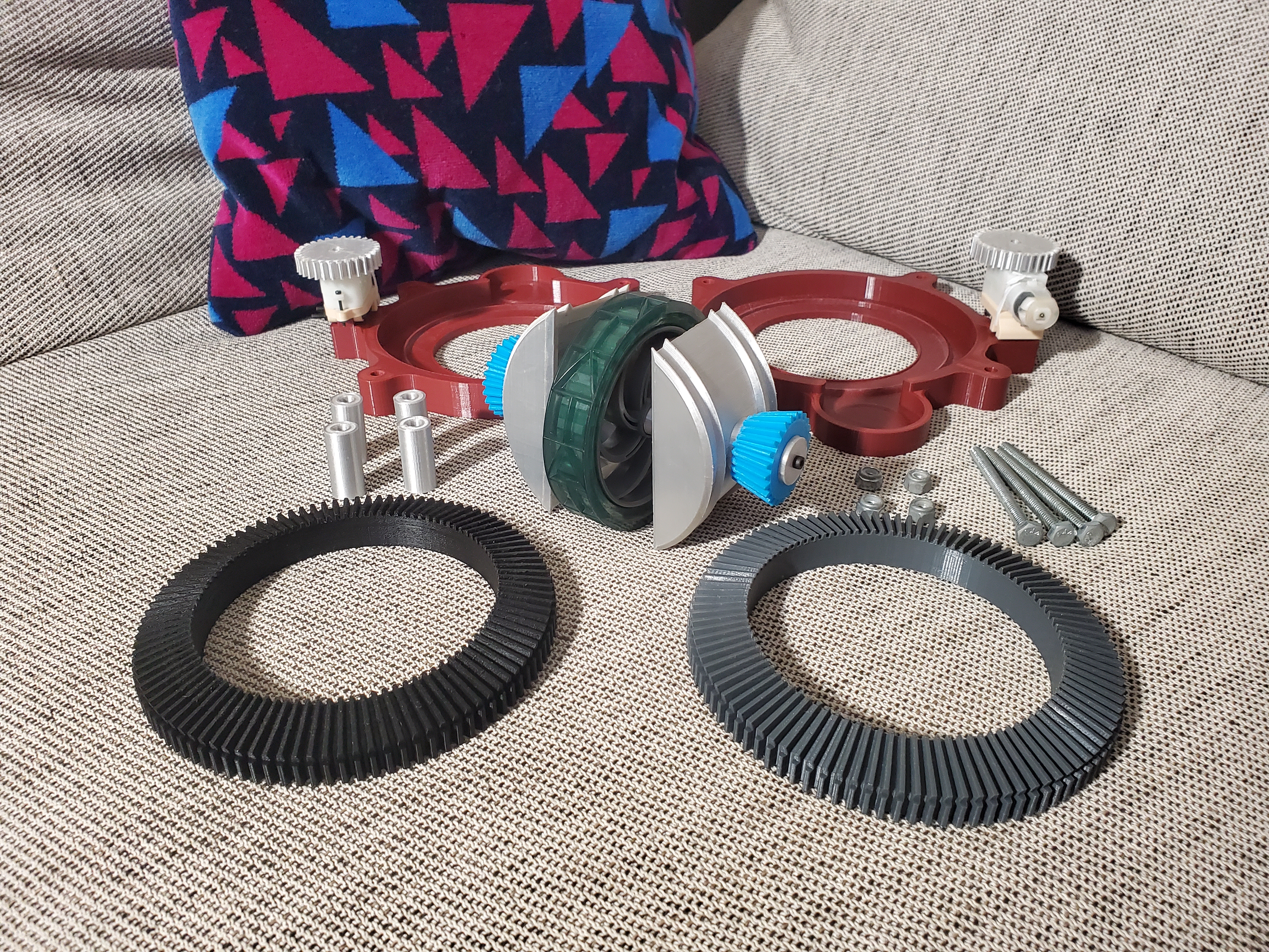 All the 3D printed parts for the swerve drive