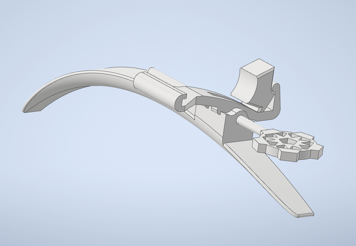 The CAD of the shoulder rest in Inventor