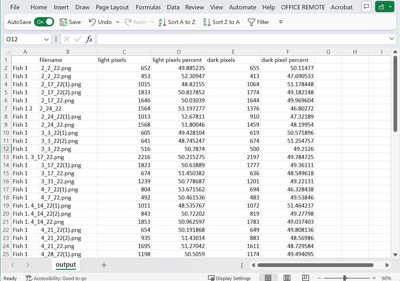 Output results to a spreadsheet