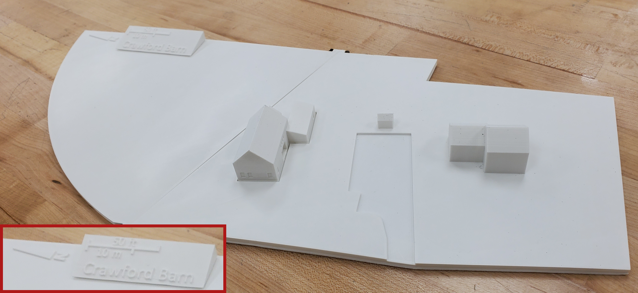 The completed barn and property model