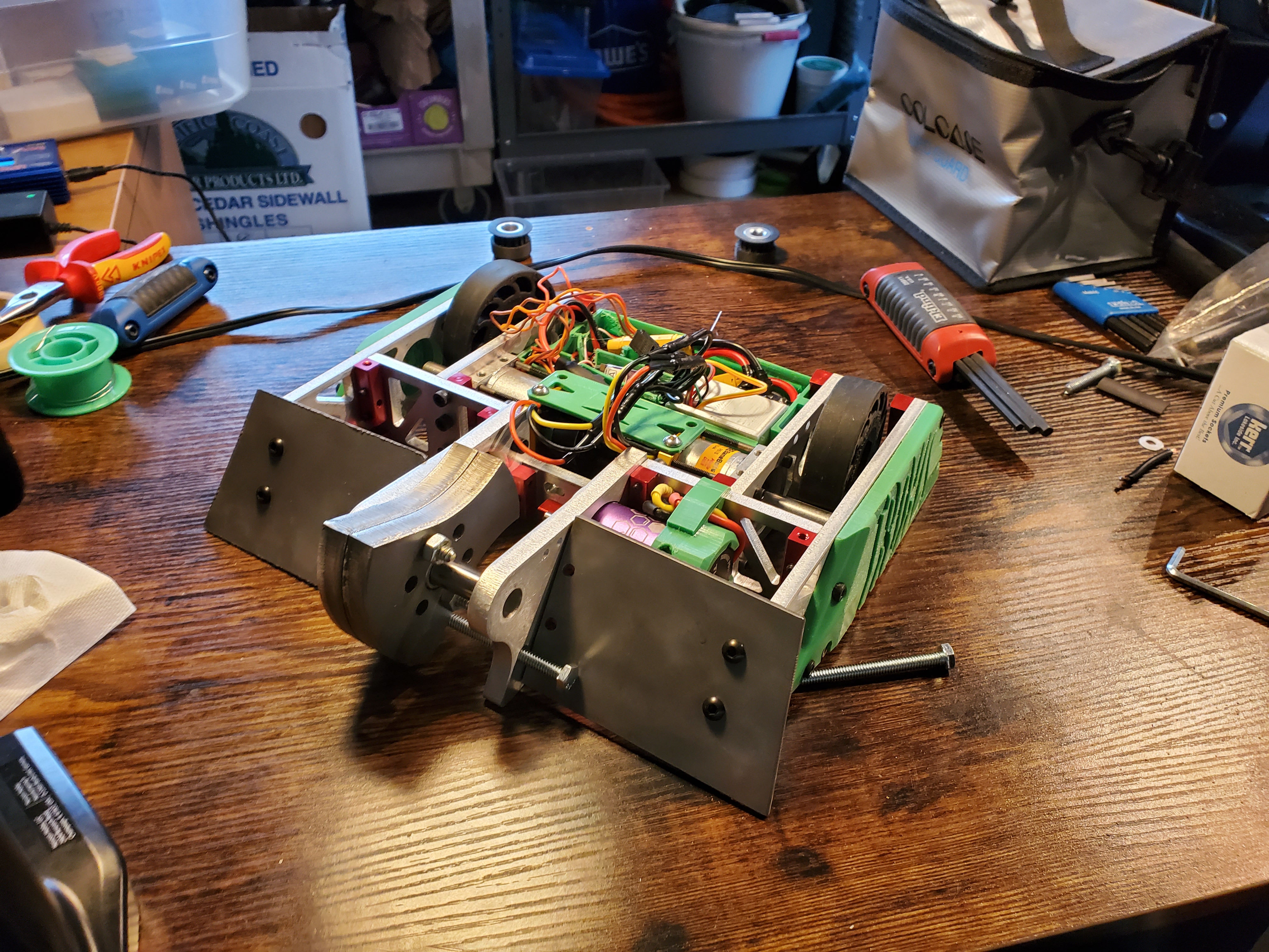 The nearly complete robot on my workbench