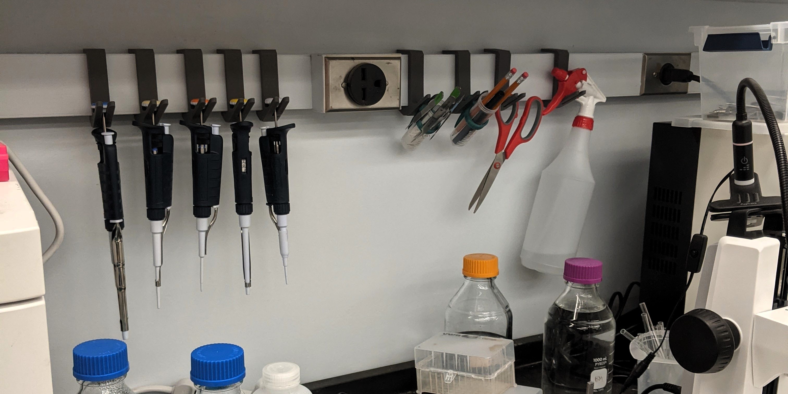 The holder being used to hold an assortment of equipment