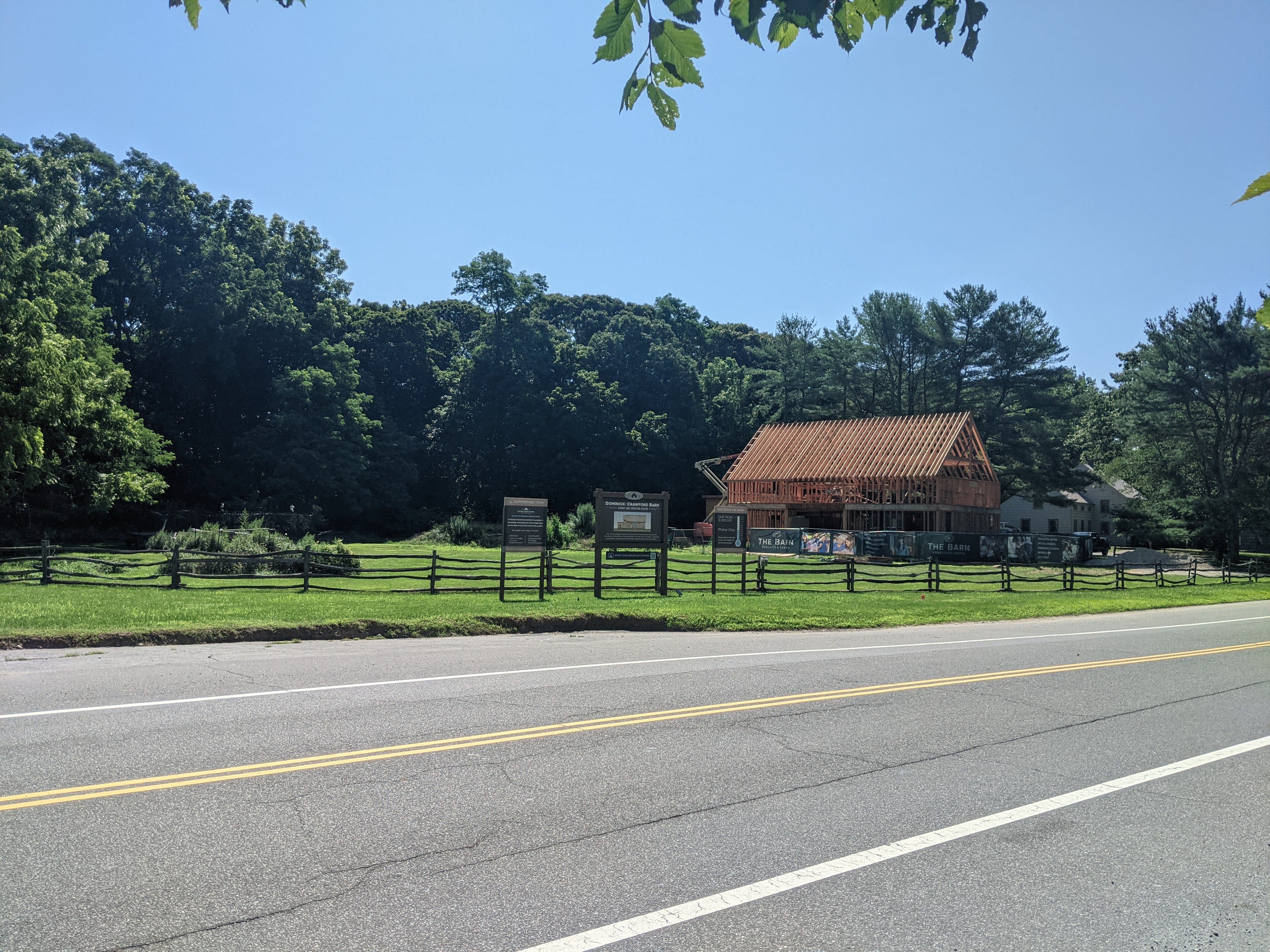The Dominick Crawford Barn in construction