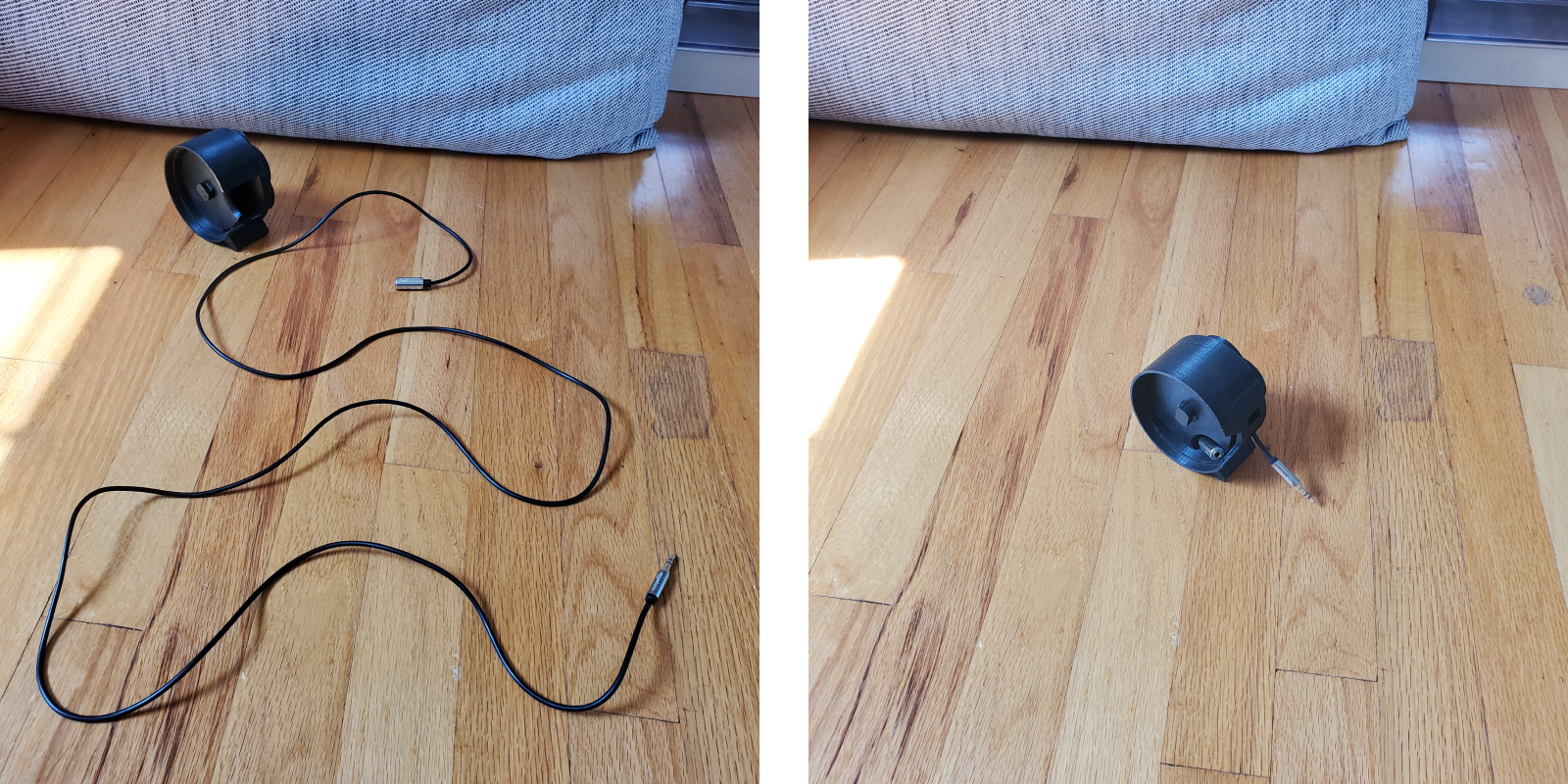 An unwrapped cable and how it saves space with the coiler