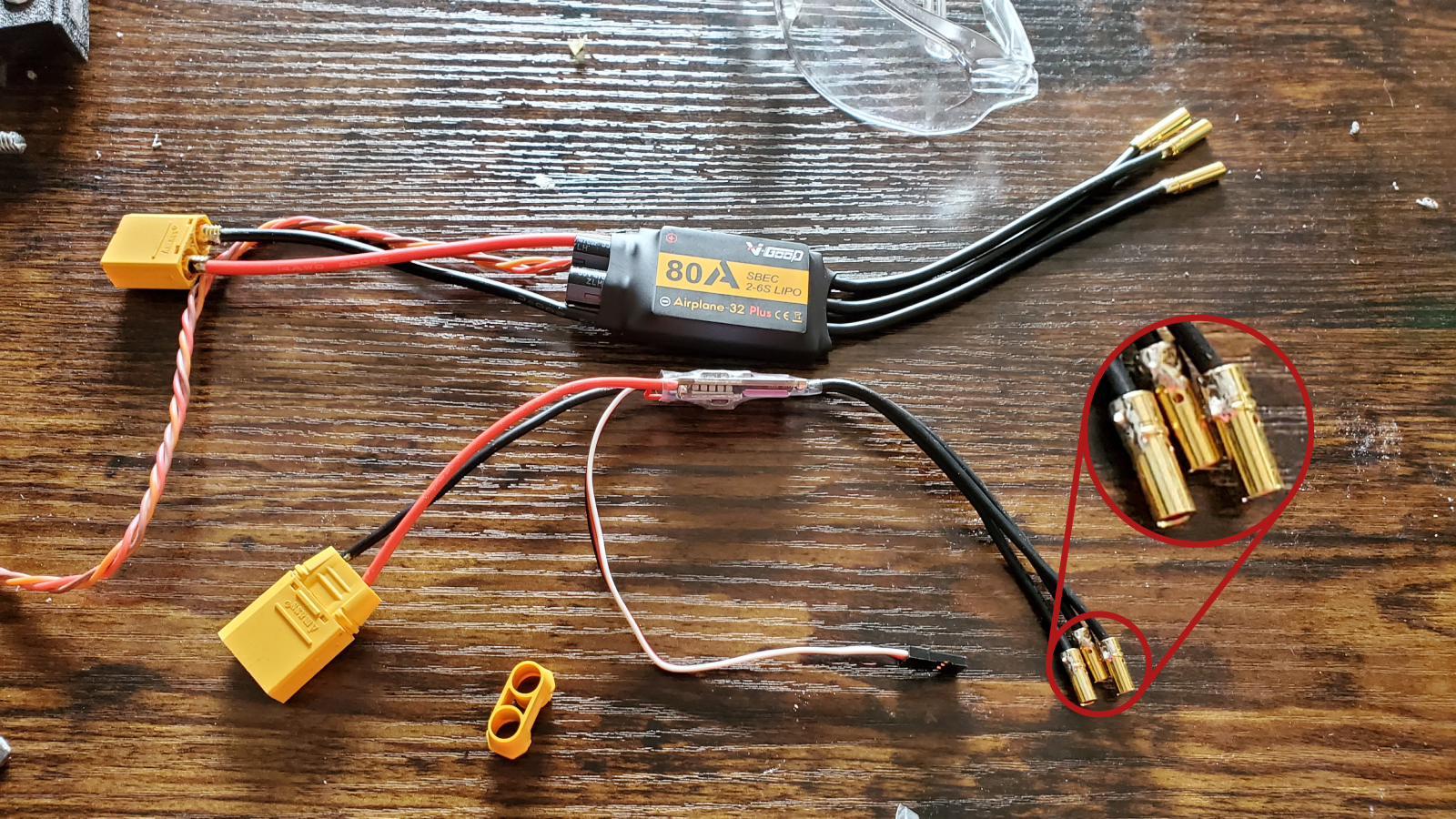 My first attempts at soldering connectors