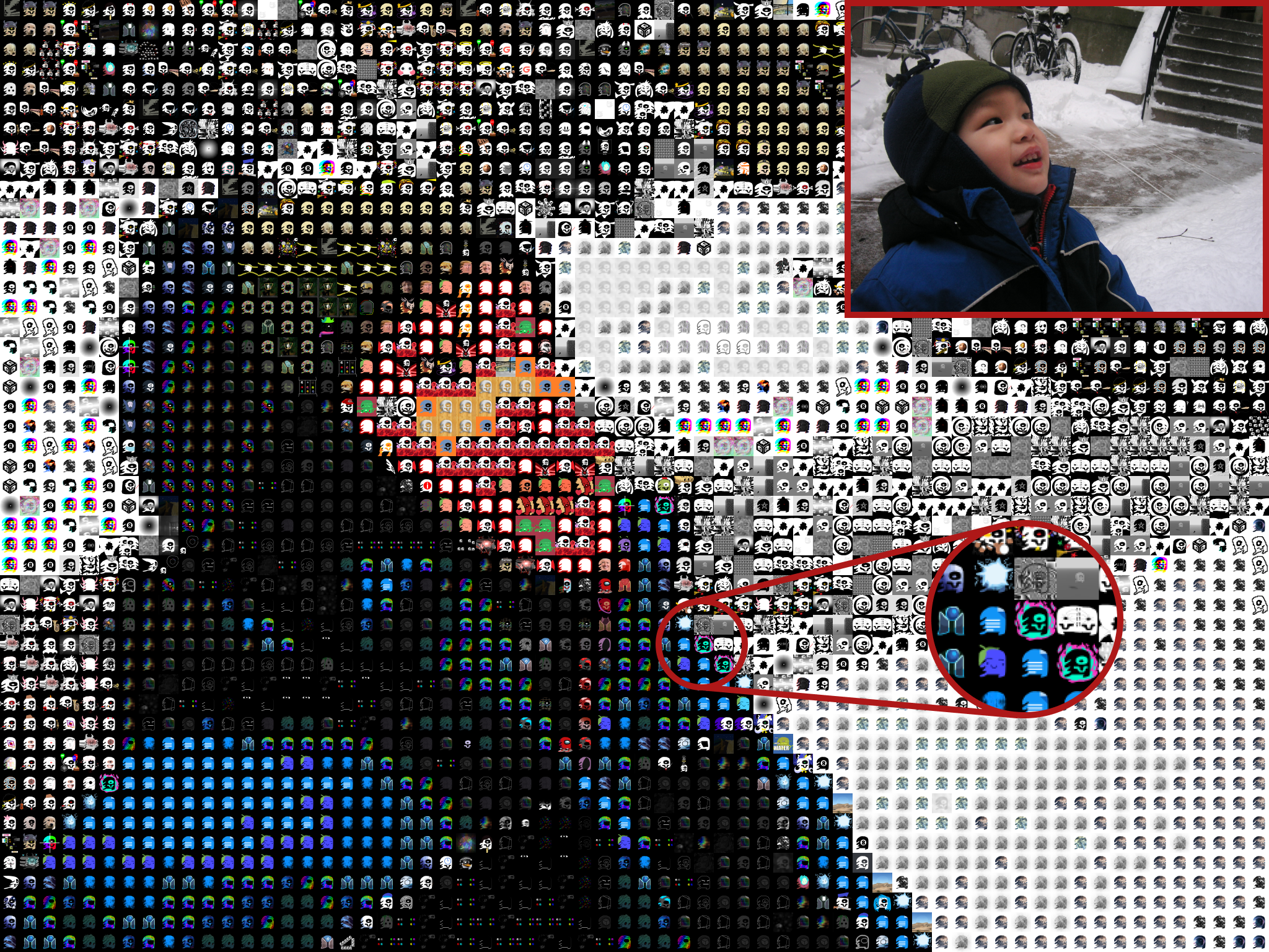 An example output of a photo with a zoom in