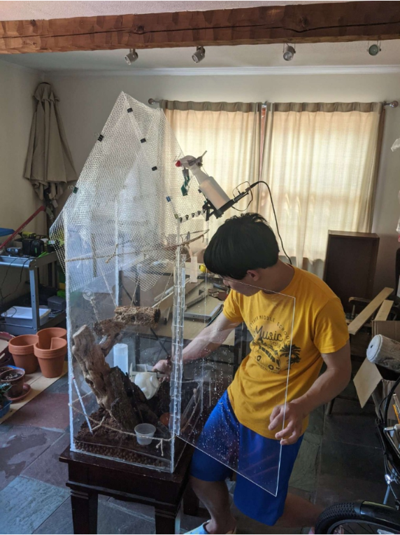 Setting up the device right before we left