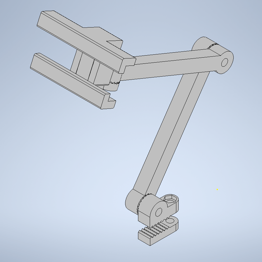 A render of the phone holder in Autodesk Inventor